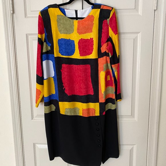VNTG K.C. Spencer New York Color-block Dress - Picture 1 of 6